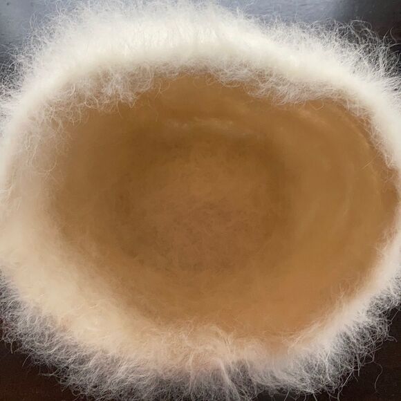 HAND CRAFTED New Fur Ivory White Cream Tone Nuetral Hand Knit Cruelty Free Hat - Picture 2 of 16